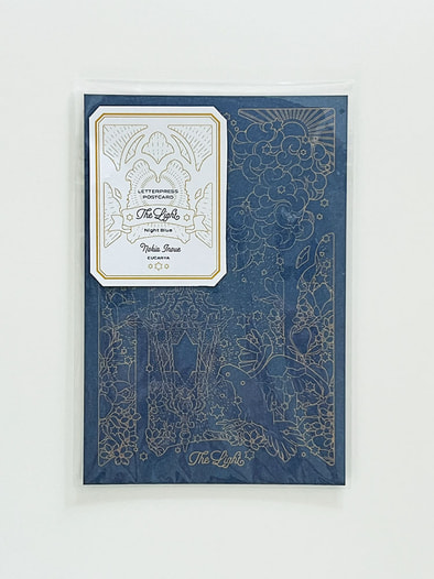 LETTERPRESS POSTCARD The Light Night Blue