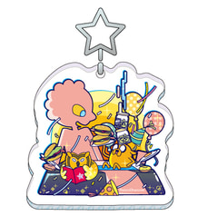 プリズモ・宇宙フクロウ・ジェイクのお風呂ラメアクキー