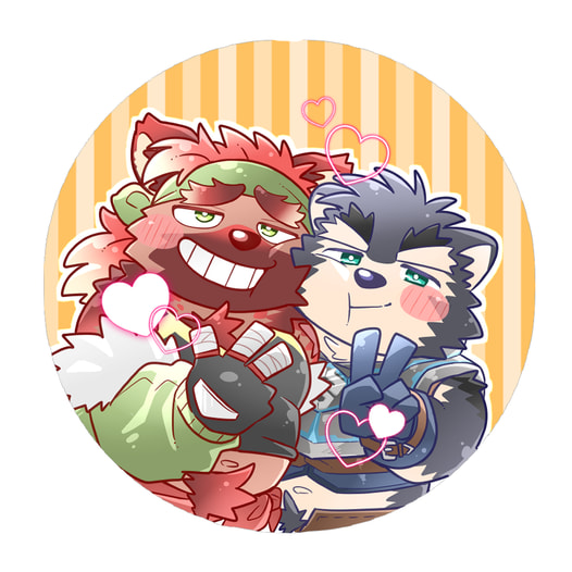 チャボ＆リオン 缶バッジ