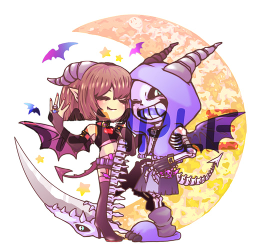 悪魔コスプレsans&friskアクリルキーホルダー