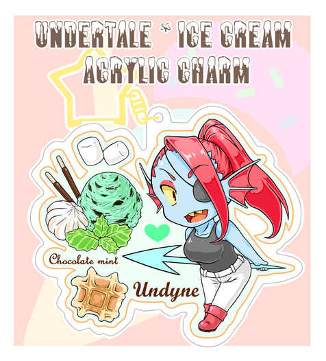UNDERTALE×アイスクリーム アクリルキーホルダー アンダイン