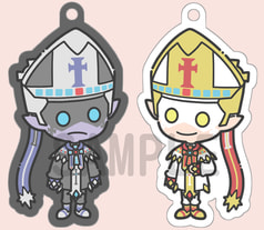 ちび白黒無常のしろくろアクキー 神の眷属