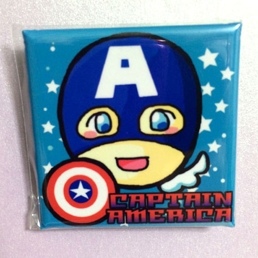 アベンジャーズ☆スクエア缶バッチ【キャプテン・アメリカ】