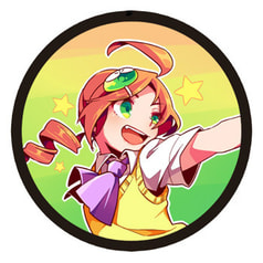 32㎜缶バッジ（あんどうりんご：決めポーズ）