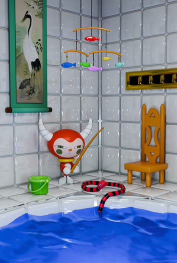 ポストカード 池の部屋