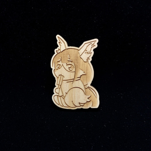 【木製バッチ】振り向きタネトモ