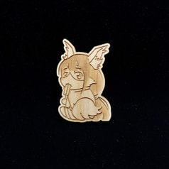 【木製バッチ】振り向きタネトモ