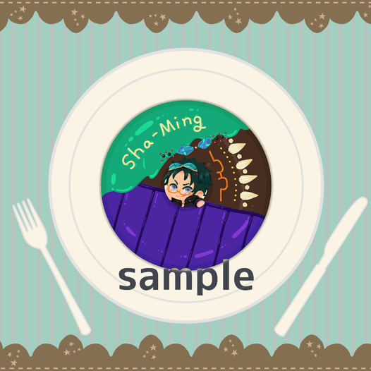 ドーナツ風缶バッジ（沙明）