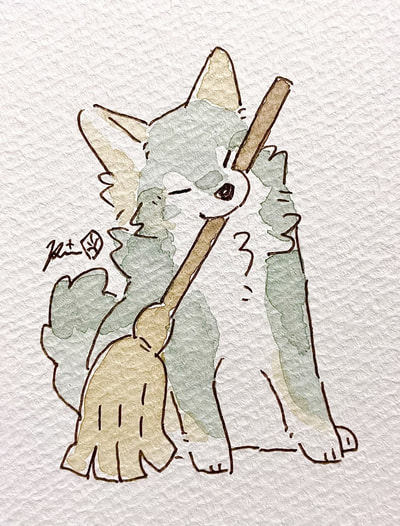 ミニ原画ほうき