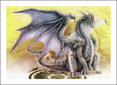 ブラックドラゴン＆ホワイトドラゴン枠入りポスター【白枠】