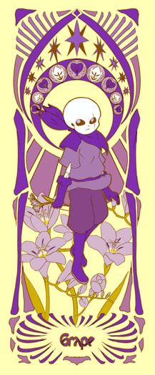ミュシャ風しおりグレープ(swapfell purple sans)