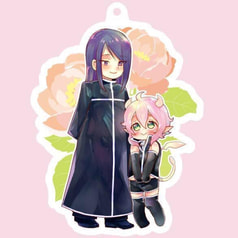 よりそい薔薇ストラップ　カイン×リリィ