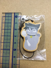 律くん招き猫ウッドキーホルダー