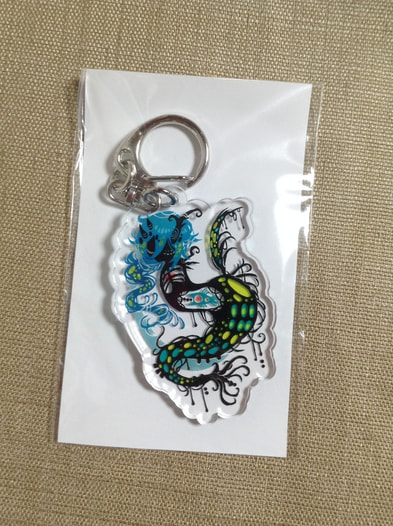 青色の人魚ちゃんアクリルキーホルダー