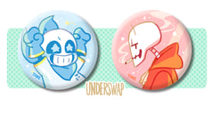 骨兄弟バッジ-Underswap-/ Sans & Papyrus 