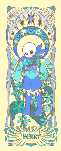ミュシャ風しおりberry(swap sans)
