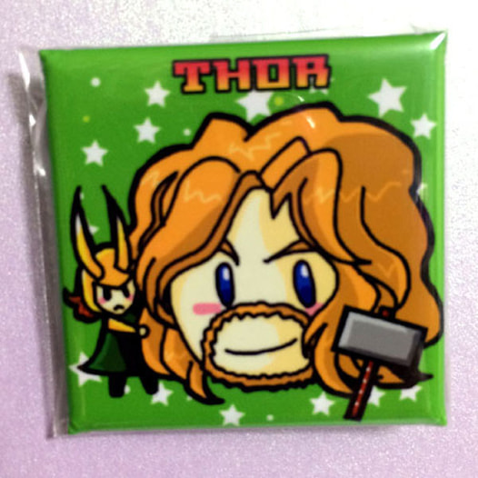 アベンジャーズ☆スクエア缶バッチ【ソー】  