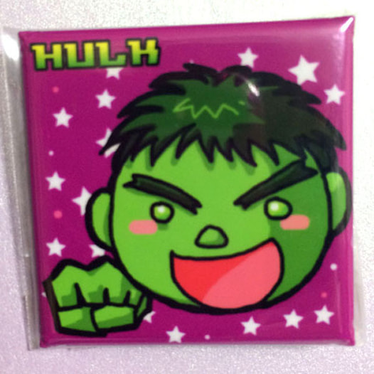 アベンジャーズ☆スクエア缶バッチ【ハルク】  