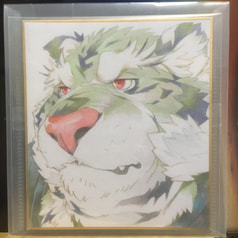 色紙(緑虎)