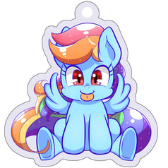 MLPおすわりキーホルダー　レインボーダッシュ