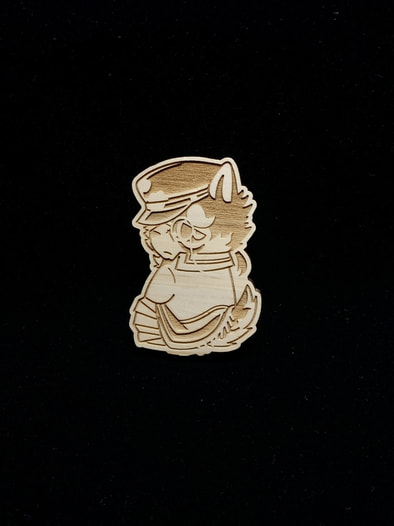 【木製バッチ】振り向きマサノリ