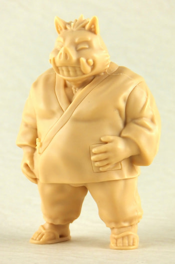 ノンスケール オリジナル獣人フィギュア 牡丹 カラーレジンキャスト製 半組立済キット