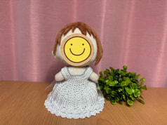 ぬい　１０cm、１２㎝ドール用　パニエ付きウエディングドレス