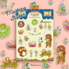 ちいさい商店街「FLOWER SHOP」マスキングシール