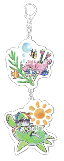 Rainbow dash & Fluttershy Key charm