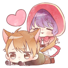 赤ずきんとおおかみアクキー