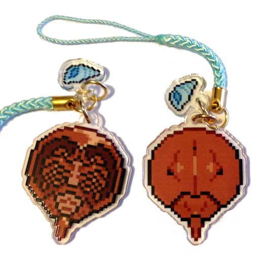Horseshoe Crab Double Sided Acrylic Charm - Blue Shell