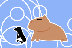 カピバラとペンギンポストカード