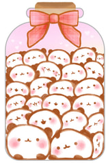ゆるぱんだ小瓶型ポストカード ふんわりむぎゅver