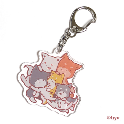わんこむぎゅっとアクリルキーホルダー