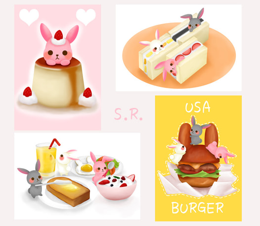 うさぎポストカード４種セットその２