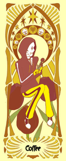 ミュシャ風しおりcoffee(fellswapgold papyrus)