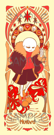 ミュシャ風しおりmustard(fell sans)