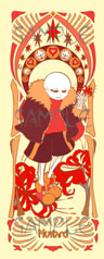 ミュシャ風しおりmustard(fell sans)