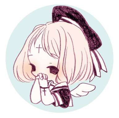 melancholy缶バッジ（青）