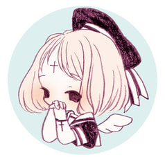 melancholy缶バッジ（青）