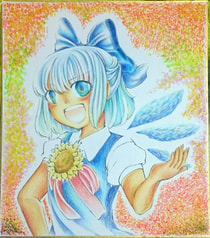 日焼けチルノの色紙