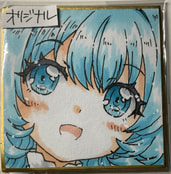 豆色紙・オリジナル　青髪少女