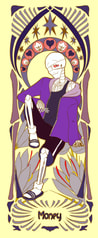 ミュシャ風しおりmoney(swapfell purple papyrus)