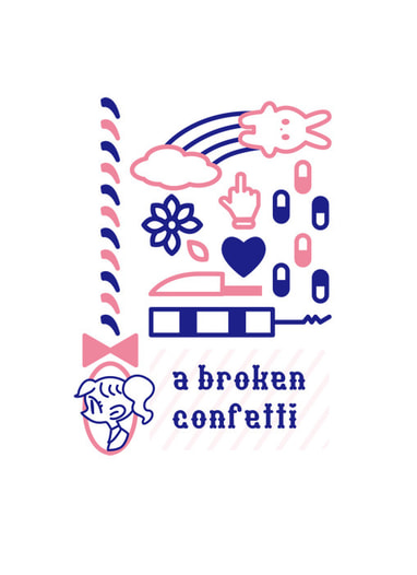 a broken confetti