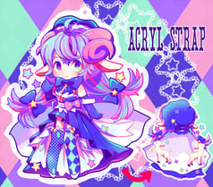 羊の女の子アクリルボールチェーン