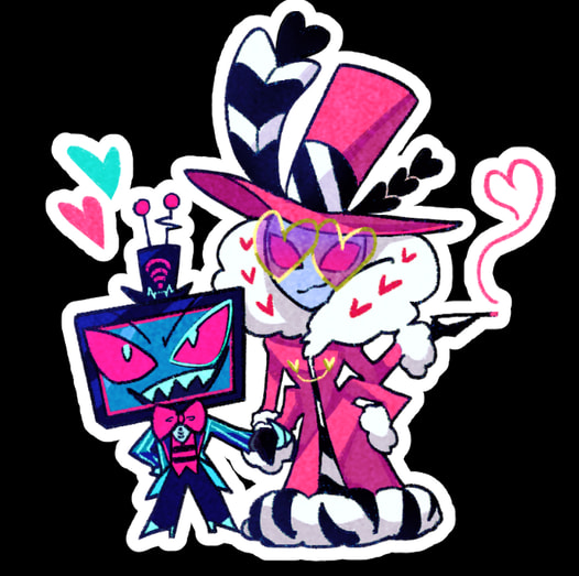 TV and moth acrylic keychain 