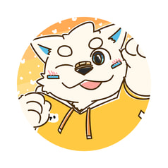 犬白満白 カンバッジ