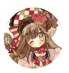 ミニ缶バッチショコラちゃん。