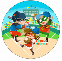 YJ Baseball button