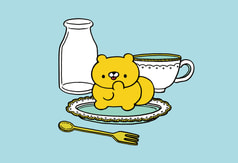 タケネコとケーキのポストカード